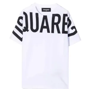Dsquared2 Boys Logo Print Cotton T-shirt White 10Y