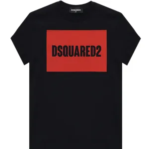 Dsquared2 Boys Logo Print T-shirt Black 10Y
