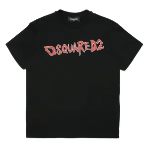 Dsquared2 Boys Logo Print T-shirt Black 10Y #1199403