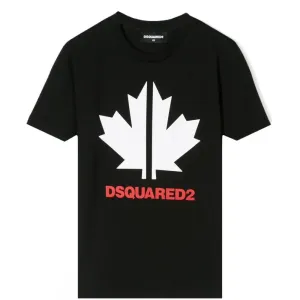 Dsquared2 Boys Sport Maple Leaf T-shirt Black 10Y