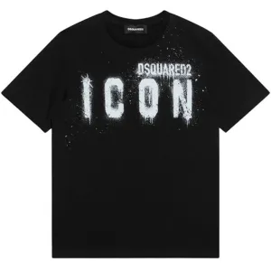 Dsquared2 Boys Spray Icon T-shirt Black 10Y