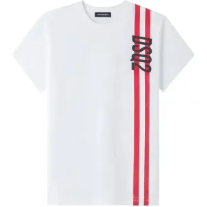 Dsquared2 Boys Stripe T-shirt White 4Y
