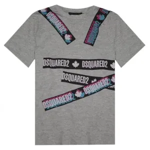 Dsquared2 Boys Tape Logo T-shirt Grey 10Y