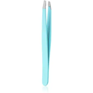 DuKaS Solista 184 slanted tweezers for eyebrows Stainless Turquoise 9,5 cm