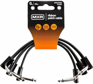 Dunlop MXR 3PDCPR06 Ribbon Patch Cable 3 Pack Black 15 cm Angled - Angled