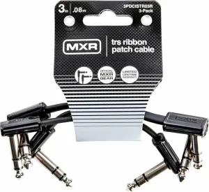 Dunlop MXR DCISTR03R Ribbon TRS Cable 3 Pack Black 8 cm Angled - Angled