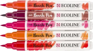 Ecoline Brushpen Brush Pen Red 5 pcs