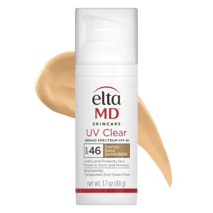 EltaMDUV Clear Facial Sunscreen SPF 46 - For Skin Types Prone To Acne, Rosacea & Hyperpigmentation - Tinted 48g/1.7oz