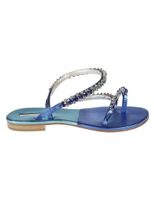 EMANUELA CARUSO - Jewel Leather Thong Sandals