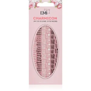emi Charmicon Words Black/White nail stickers 3D #52 1 pc