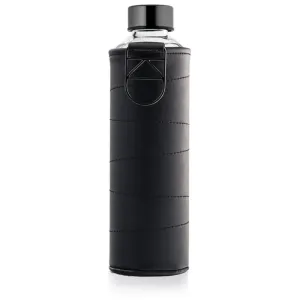 Equa Mismatch glass water bottle + faux leather case colour Graphite 750 ml