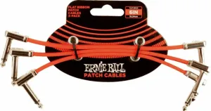 Ernie Ball Flat Ribbon Patch Cable Red 15 cm Angled - Angled