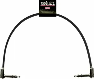 Ernie Ball Flat Ribbon Stereo Patch Cable Black 30 cm Angled - Angled #1612165
