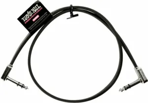 Ernie Ball Flat Ribbon Stereo Patch Cable Black 60 cm Angled - Angled #1612166