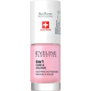 Eveline Cosmetics Nail Therapy Care & Colour nail conditioner 6-in-1 shade Shimmer Pink 5 ml