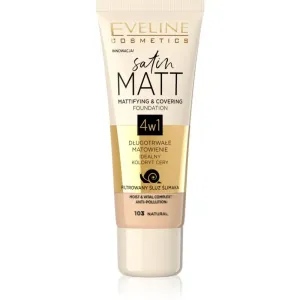 Eveline Cosmetics Satin Matt mattifying foundation with snail extract shade 103 Natural 30 ml