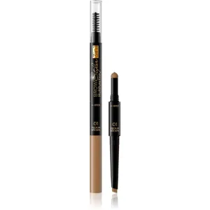 Eveline Cosmetics Brow Styler precise eyebrow pencil 3-in-1 shade 01 Medium Brown 1,2 g #259421