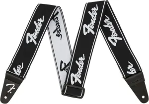 Fender Weighless Strap Running Logo Black and White #993092