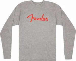 Fender T-Shirt Spaghetti Logo LS Unisex Heather Gray 2XL