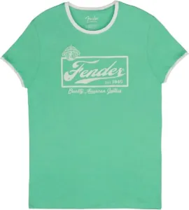 Fender T-Shirt Beer Label Ringer Sea Foam Green/White XL