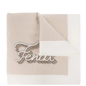 Fendi Baby Unisex Logo Blanket Beige ONE Size