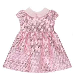 Fendi Baby Girls FF All Over Dress Pink 12M #1765175