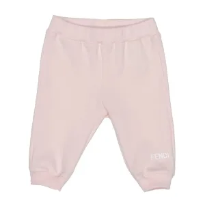Fendi Baby Girls Logo Print Joggers Light Pink 9M #1765230