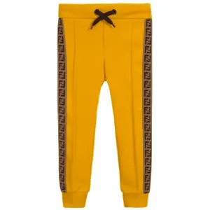 Fendi Boys Logo Sweat Trousers Yellow 10Y