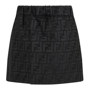 Fendi Girls FF Logo Skirt Black 10A