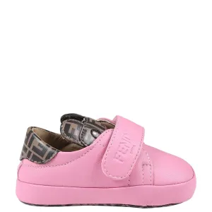 Fendi Baby Girls Teddy & FF Print Sneakers IV Pink #1765278
