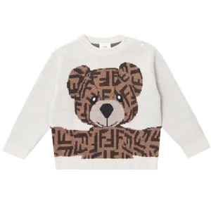 Fendi Baby Unisex Teddy Bear Sweater Beige 12M #688306