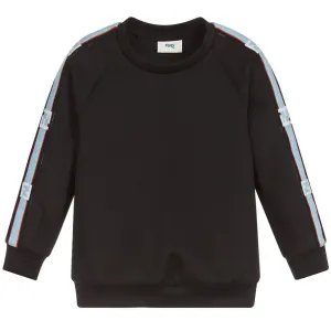 Fendi Boys Arm Logo Neoprene Sweatshirt Black 10Y #668208