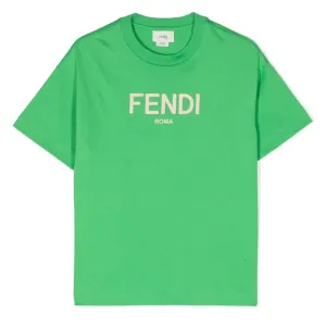 Fendi Baby Unisex Logo Print T-shirt Green 12M