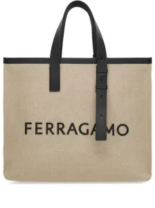 FERRAGAMO - Logo Canvas Tote