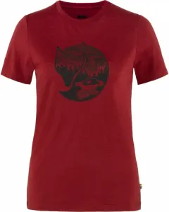 Fjällräven W Abisko Wool Fox Pomegranate Red/Dark Navy M Outdoor T-Shirt