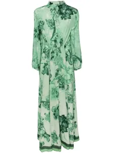 FOR RESTLESS SLEEPERS - Printed Crepe De Chine Long Dress #1818094