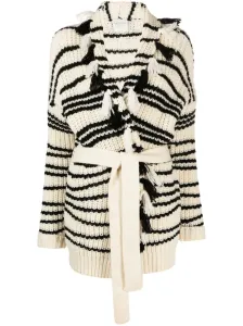 FORTE FORTE - Long Sustainable Wool Intarsia Cardigan #1649002