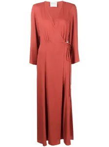 FORTE FORTE - Long Silk Blend Crossover Dress #1642783