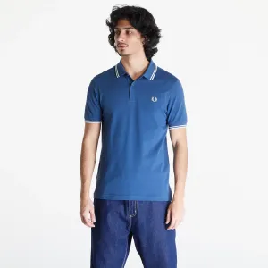 FRED PERRY Twin Tipped Polo Short Sleeve Tee Midnight Blue/ Ecru/ Light Ice #1800709