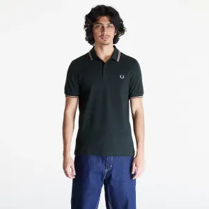 FRED PERRY Twin Tipped Polo Short Sleeve Tee Night Green/ Warm Grey/ Light Rust #1800772