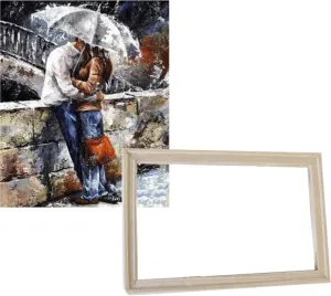 Gaira With Frame Without Stretched Canvas Couple Under Umbrella