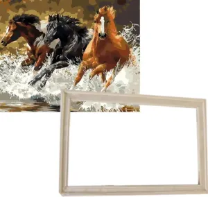 Gaira With Frame Without Stretched Canvas Horses #1667226