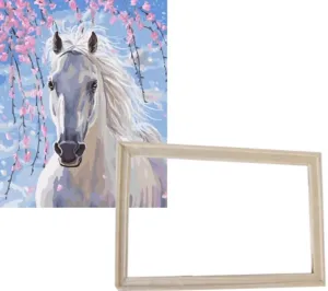 Gaira With Frame Without Stretched Canvas White Horse