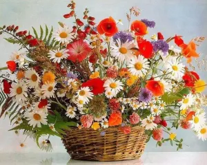 Gaira Painting by Numbers Basket of Flowers