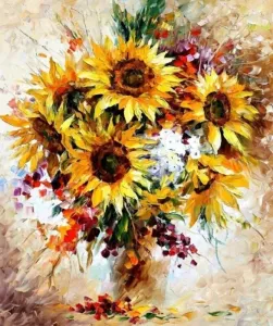 Gaira Painting by Numbers Sunflowers in a Vase