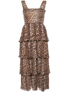 GANNI - Leopard Print Midi Dress