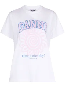 White T-shirts Ganni