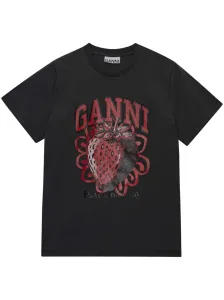 GANNI - Printed Cotton T-shirt #1732544