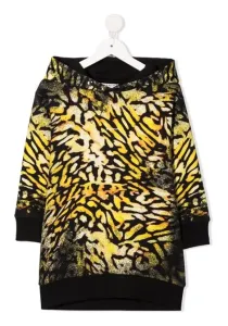 Kids Givenchy Dress In Sweatshirt With Hood and Animalier Print 6Y Multicolour