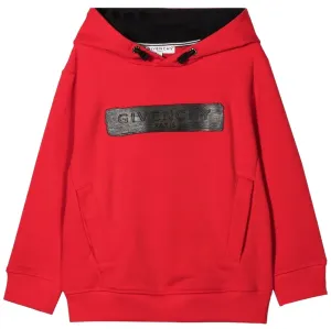 Givenchy Boys Logo Embossed Hoodie Red 12Y